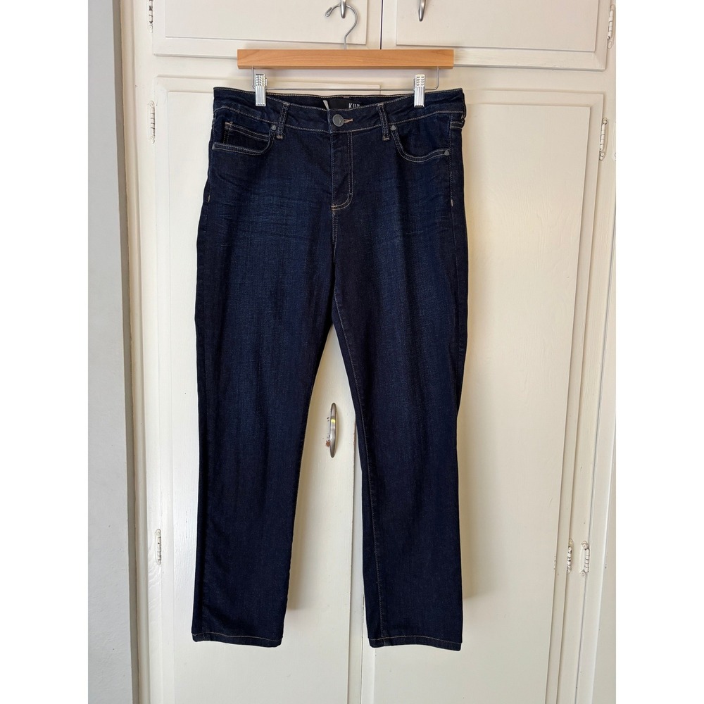 Kut from the Kloth KURVY DIANNA SKINNY Dark Wash Straight Leg Jeans Blue Womens